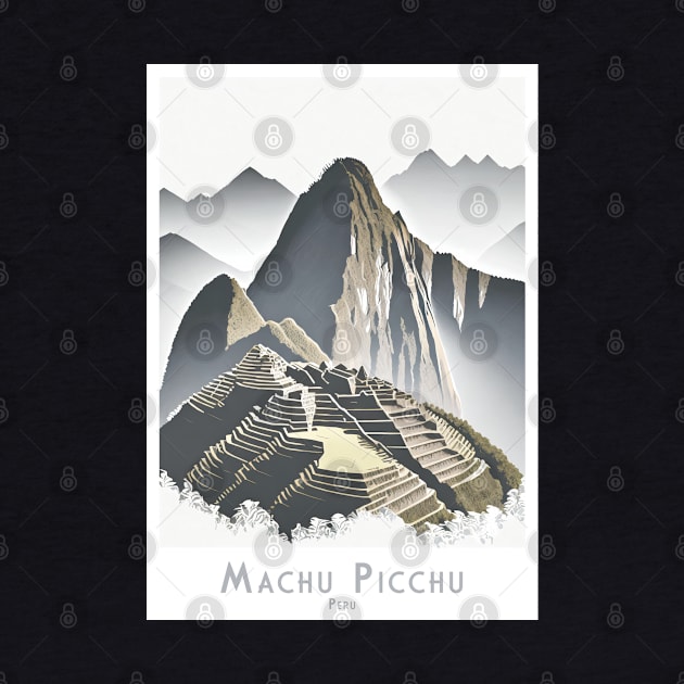 Machu Picchu Peru Minimalist Vintage Travel Poster by POD24